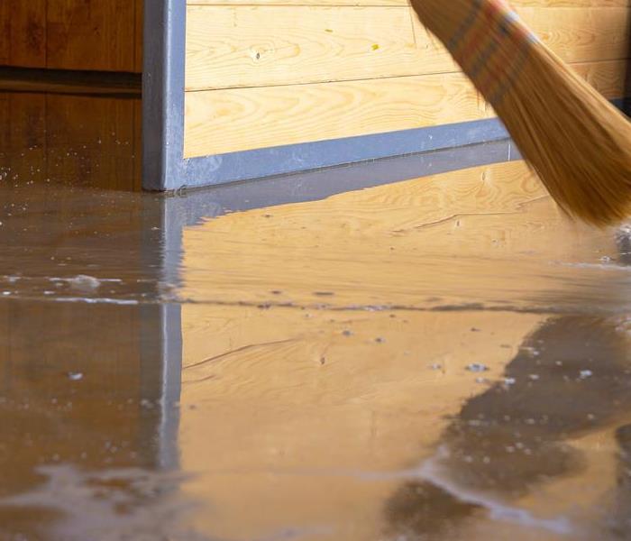 water on concrete floor